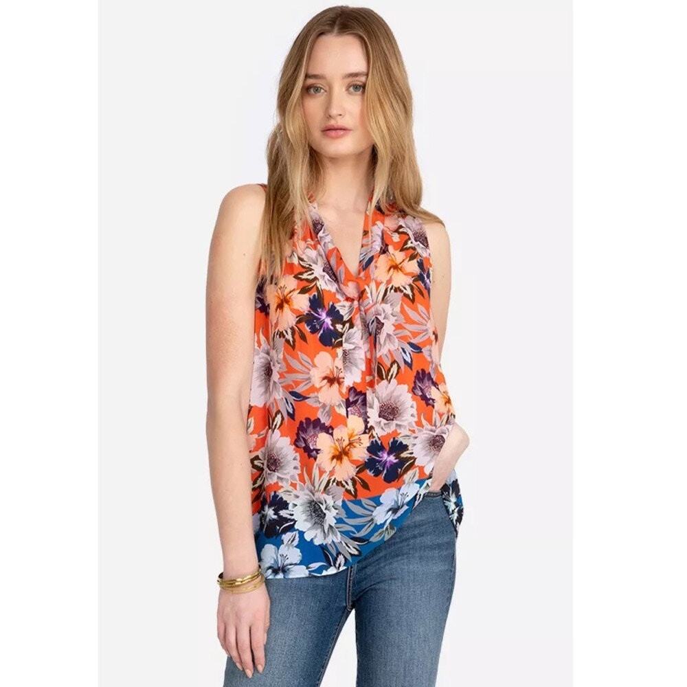 JADE JOHNNY WAS Ileana Silk Sleeveless Floral Top Medium M